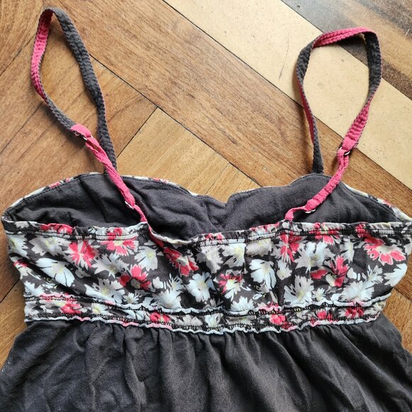 Abercrombie & Fitch Vintage Brown/Pink Floral Tank Top Size Medium - Picture 15 of 16